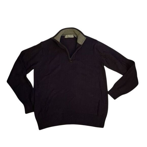 OSCAR DE LA RENTA 1/2 ZIP QUARTER ZIP SWEATER - Picture 1 of 6